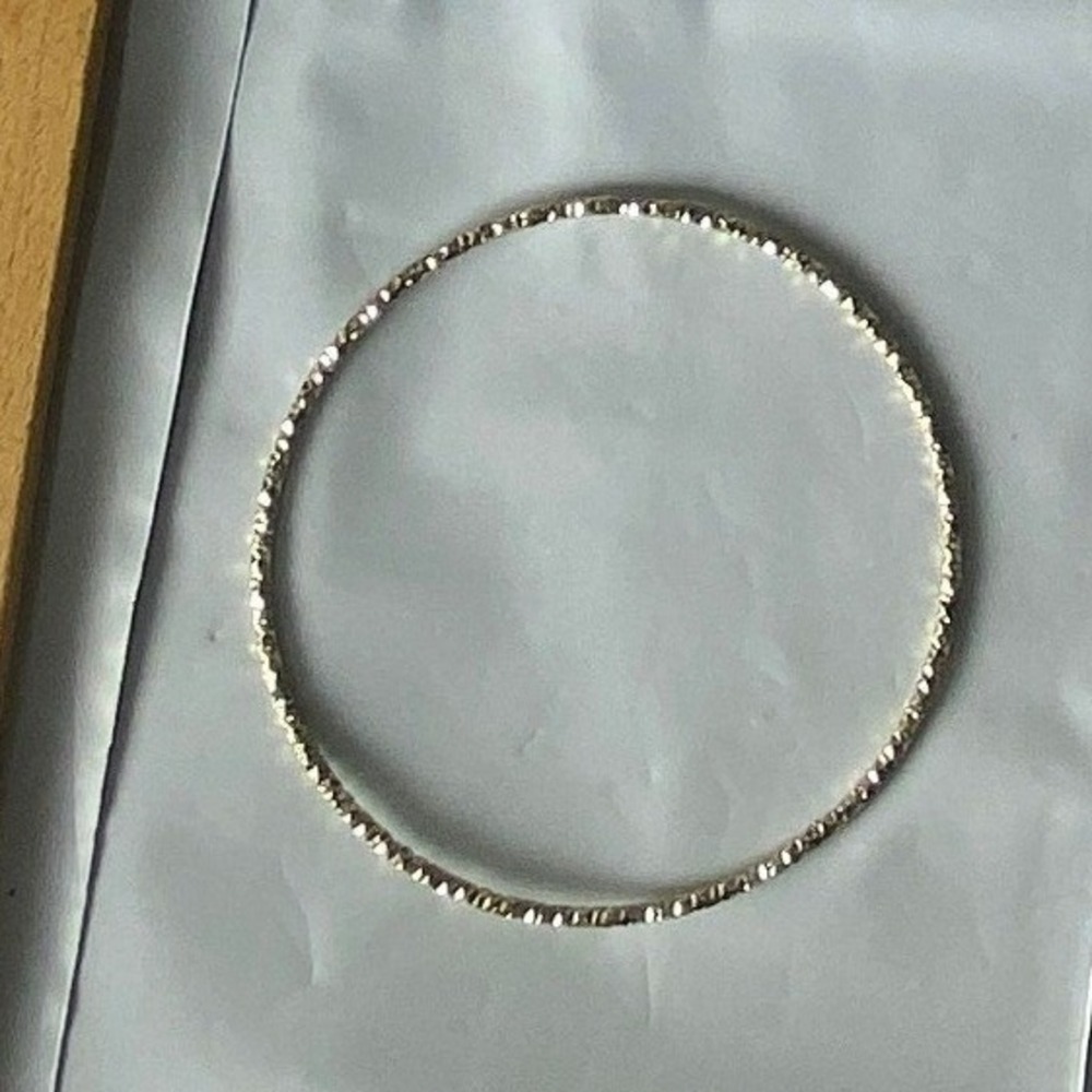 Sparkle Textured Bangle Bracelet Silver Tone Fashion Jewelry Accessory
